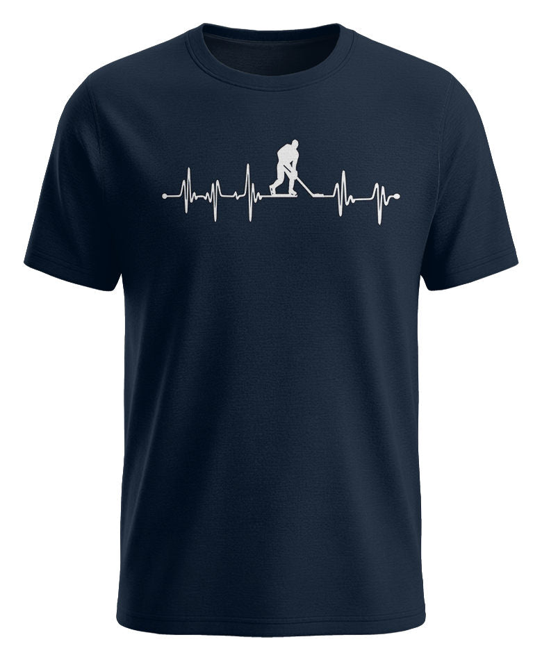 Herzschlag Eishockey – Herren T-Shirt – Eishockey Spieler Shirt navy