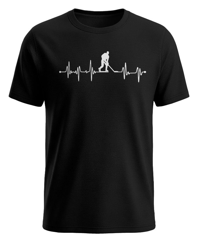 Herzschlag Eishockey – Herren T-Shirt – Eishockey Spieler Shirt schwarz