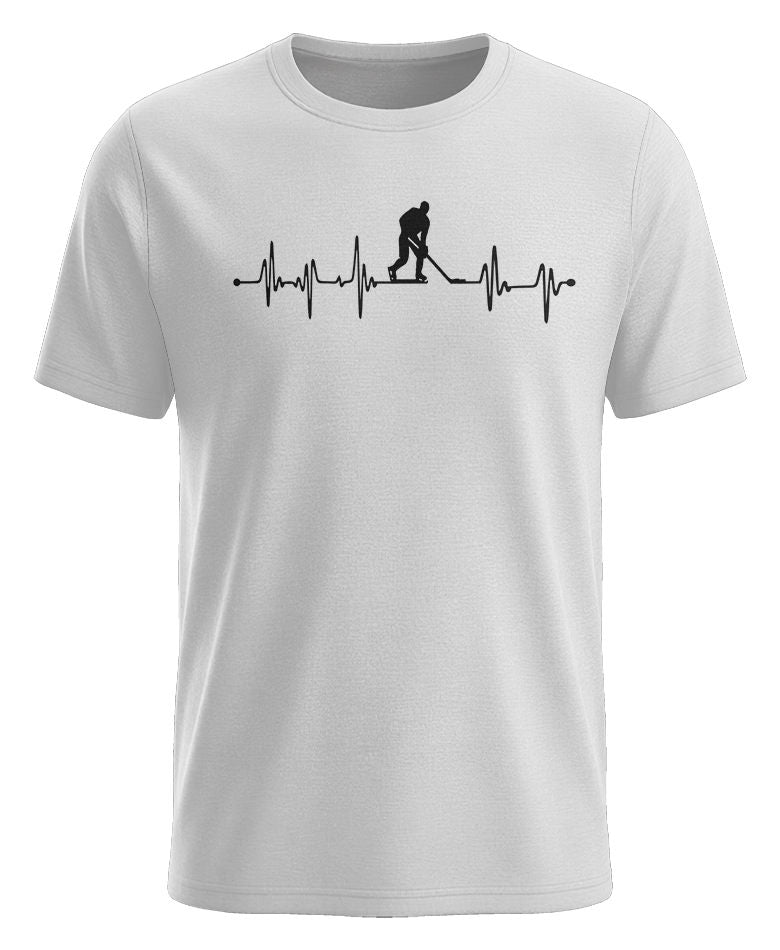 Herzschlag Eishockey – Herren T-Shirt – Eishockey Spieler Shirt weiß