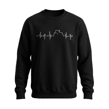 Herzschlag - Landwirt Traktor Bauer - Unisex Pullover Schwarz