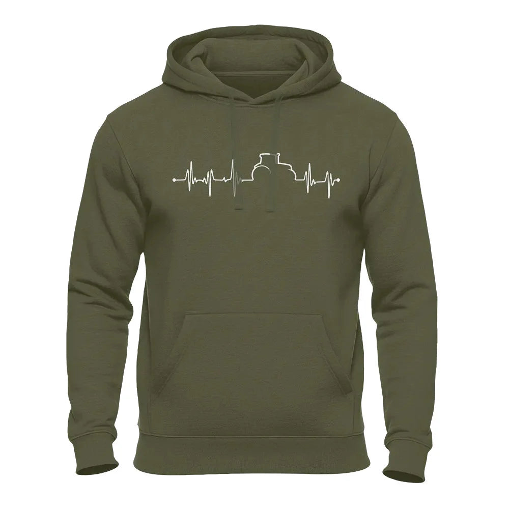 Herzschlag - Landwirt Traktor Bauer - Unisex Hoodie Army