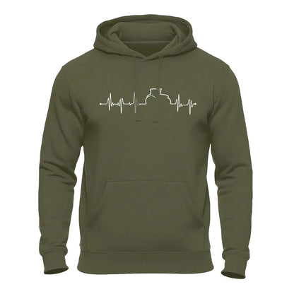 Traktor Hoodie oliv – Herzschlag Landwirtschaft Bauer Geschenk