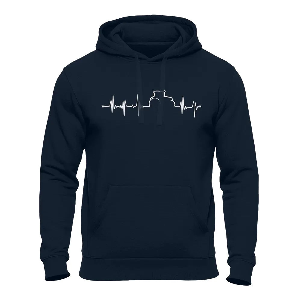 Herzschlag - Landwirt Traktor Bauer - Unisex Hoodie Navy