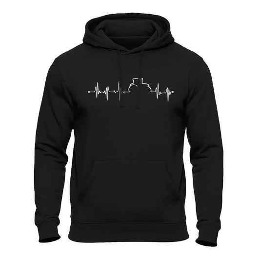 Herzschlag - Landwirt Traktor Bauer - Unisex Hoodie Schwarz