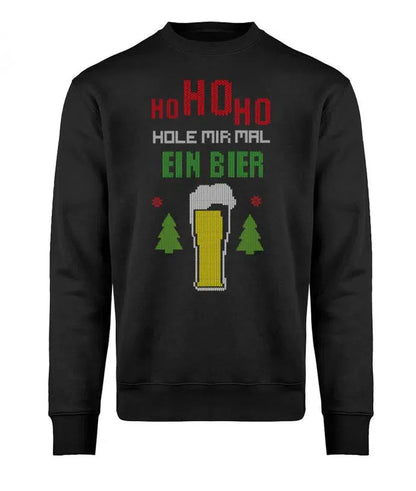 Ho Ho Ho Hole mir mal ein Bier Strickmuster Ugly Christmas Pullover Unisex