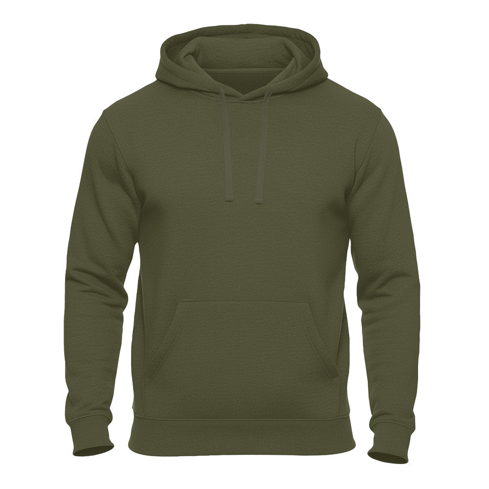 Einfarbiger Basic Unisex Hoodie in Army – Kapuzenpullover für Damen und Herren
