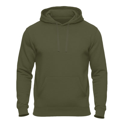 Einfarbiger Basic Unisex Hoodie in Army – Kapuzenpullover für Damen und Herren