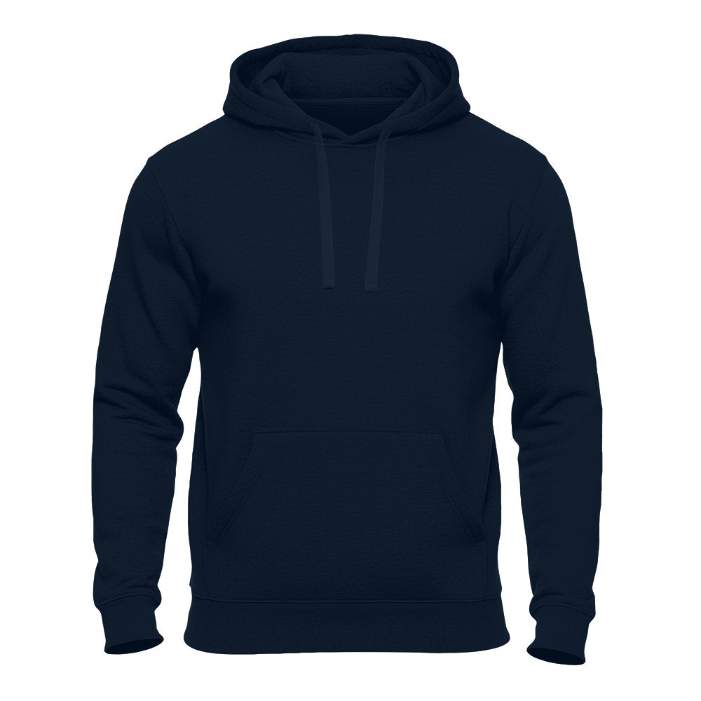 Einfarbiger Basic Unisex Hoodie in Navyblau – Kapuzenpullover für Damen und Herren