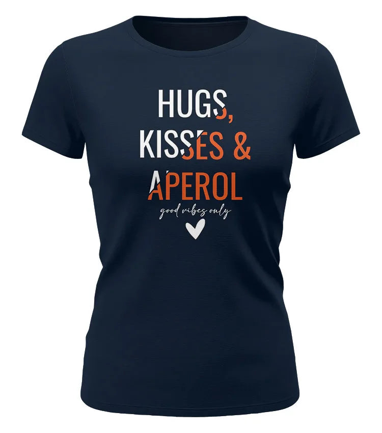 Hugs, Kisses & Aperol – Stylisches Damen T-Shirt - NAVY