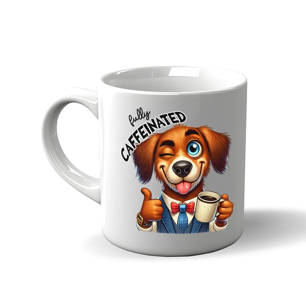 Stimmungswechsel Tasse – Bürohund Nach dem Kaffee