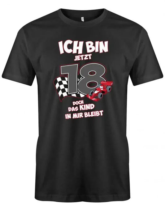 Ich bin jetzt 18 - Autorennen Motorsport Kart - 18 Geburtstag Shirt Junge