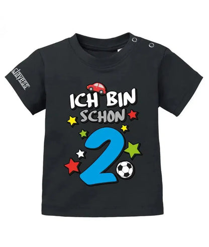 Ich bin schon 2 - Auto Fußball Geburtstag Shirt 2 - Baby T-Shirt