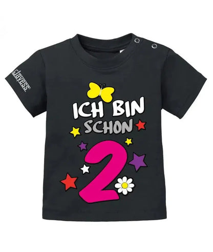 Ich bin schon 2 - Schmetterling Geburtstag Shirt 2 - Baby T-Shirt