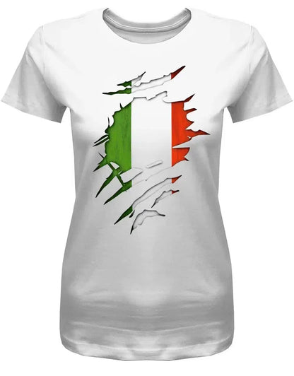 Italien - aufgerissenes Shirt - EM WM - Italia Fan - Damen T-Shirt