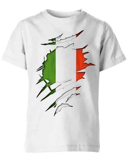 Italien - aufgerissenes Shirt - EM WM - Italia Fan - Kinder T-Shirt