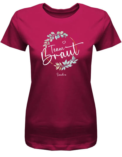JGA Shirt pink Damen – Bride Squad Team Braut personalisiert