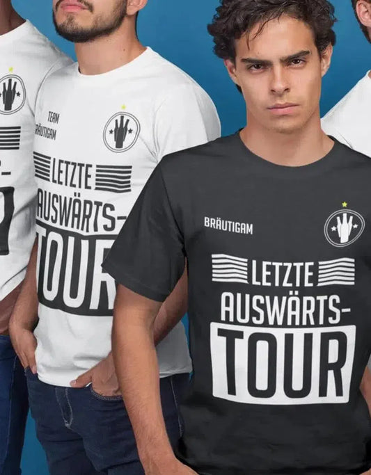 JGA Shirt Letzte Auswärtstour - Junggesellenabschied Tshirt Männer