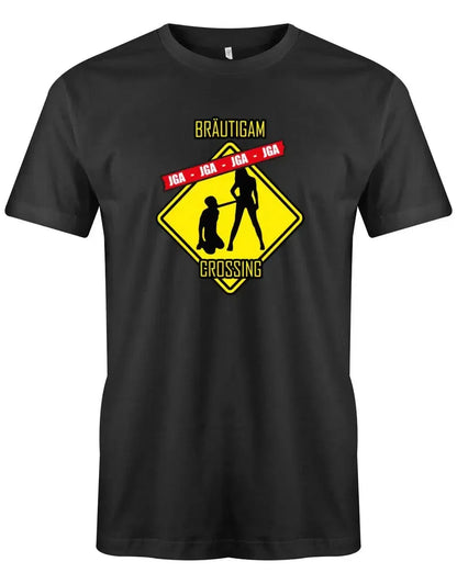 JGA Shirt Männer - Achtung Bräutigam Crossing Mann an der Leine
