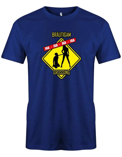 JGA Shirt Männer - Achtung Bräutigam Crossing Mann an der Leine