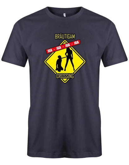 JGA Shirt Männer - Achtung Bräutigam Crossing Mann an der Leine