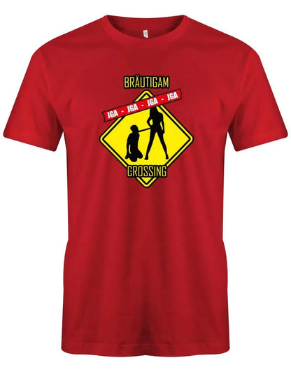 JGA Shirt Männer - Achtung Bräutigam Crossing Mann an der Leine