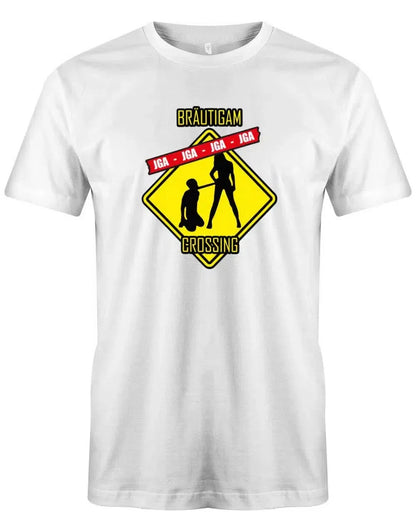 JGA Shirt Männer - Achtung Bräutigam Crossing Mann an der Leine