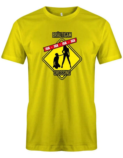 JGA Shirt Männer - Achtung Bräutigam Crossing Mann an der Leine