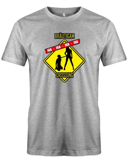 JGA Shirt Männer - Achtung Bräutigam Crossing Mann an der Leine