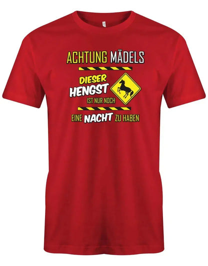 JGA Shirt Männer - Achtung Mädels dieser Hengst ist noch eine Nacht zu haben