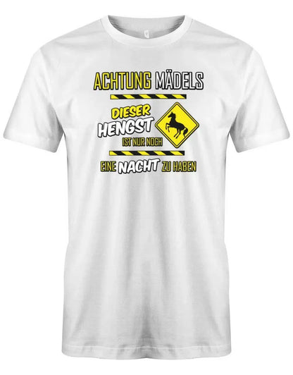 JGA Shirt Männer - Achtung Mädels dieser Hengst ist noch eine Nacht zu haben
