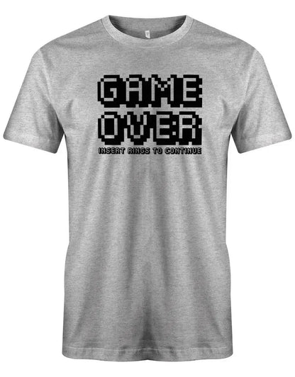 JGA Shirt Männer - Game Over insert rings to continue