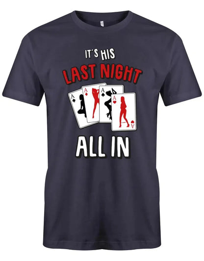 JGA Shirt Männer - Its HIS last Night - All in Pokerkarten