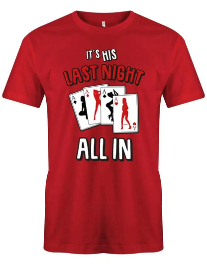 JGA Shirt Männer - Its HIS last Night - All in Pokerkarten