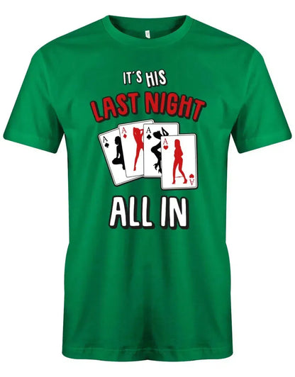 JGA Shirt Männer - Its HIS last Night - All in Pokerkarten