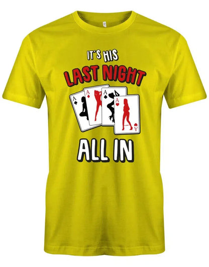 JGA Shirt Männer - Its HIS last Night - All in Pokerkarten