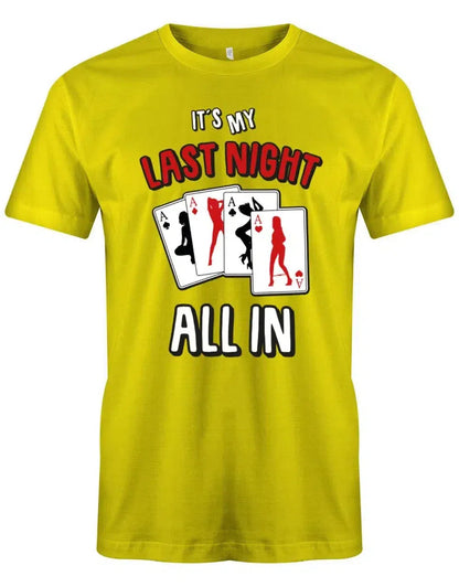 JGA Shirt Männer - Its my last Night - All in Pokerkarten