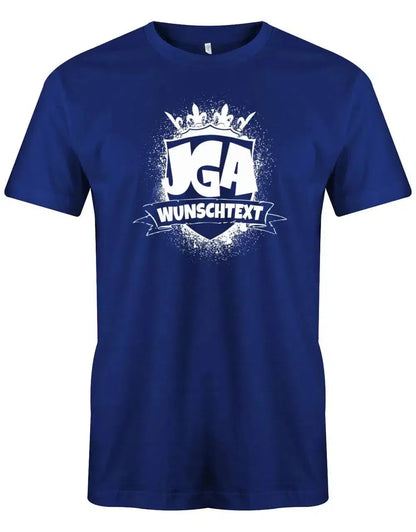 JGA Shirt Männer - JGA Wappen mit Krone und Name