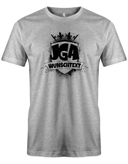 JGA Shirt Männer - JGA Wappen mit Krone und Name