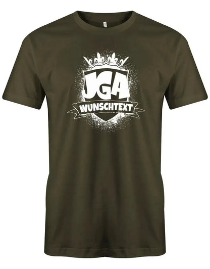 JGA Shirt Männer - JGA Wappen mit Krone und Name