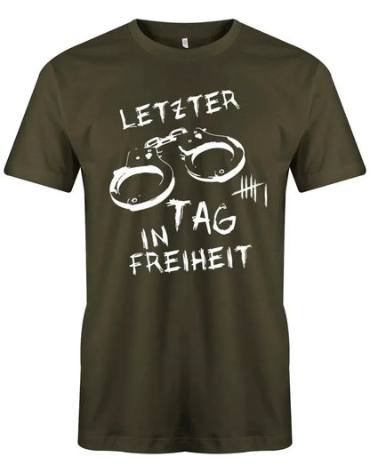 JGA Shirt Männer - Letzter tag in Freiheit Handschellen
