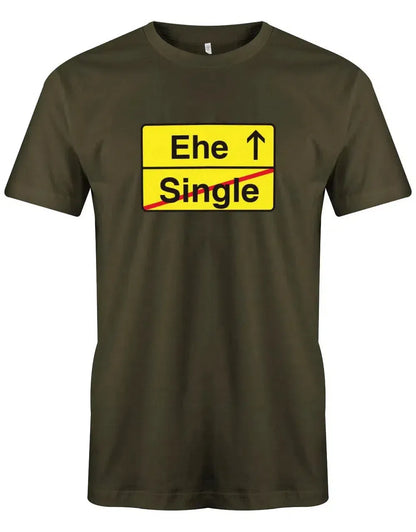 JGA Shirt Männer - Ortwechsel Schild Ehe Single - Bräutigam