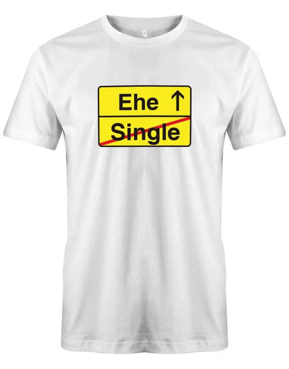 JGA Shirt Männer - Ortwechsel Schild Ehe Single - Bräutigam
