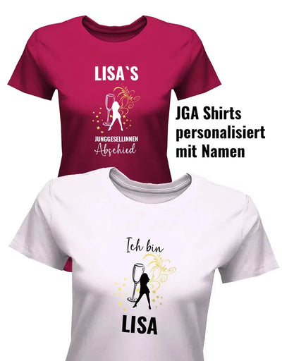 JGA Shirts für Damen Braut Crew personalisiert mit Namen