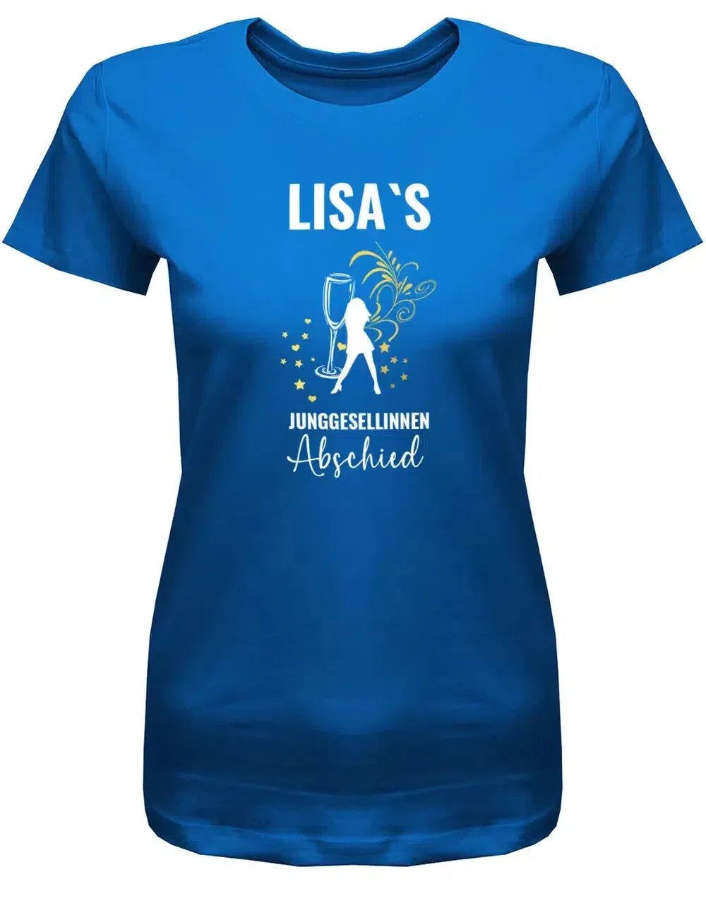 JGA Shirt mit Name Junggesellinnenabschied Sektglas Frauen