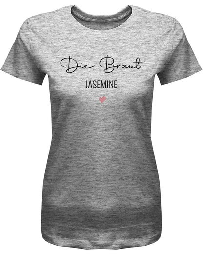 JGA Shirt mit Name Team Braut und Braut Minimalistisch Design Frauen