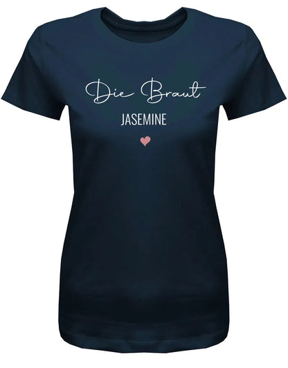 JGA Shirt mit Name Team Braut und Braut Minimalistisch Design Frauen