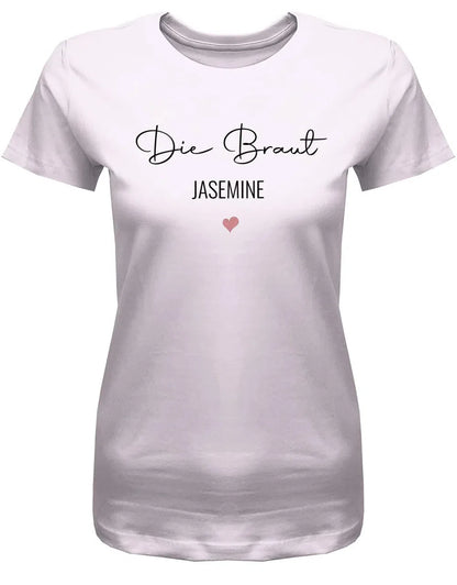 JGA Shirt mit Name Team Braut und Braut Minimalistisch Design Frauen