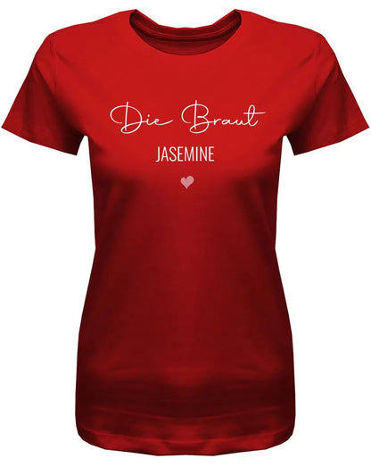 JGA Shirt mit Name Team Braut und Braut Minimalistisch Design Frauen