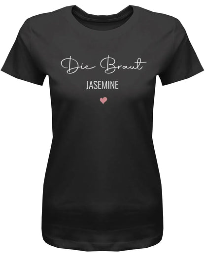 JGA Shirt mit Name Team Braut und Braut Minimalistisch Design Frauen