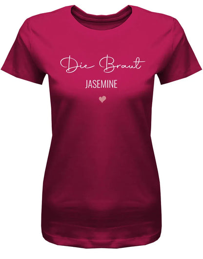 JGA Shirt mit Name Team Braut und Braut Minimalistisch Design Frauen